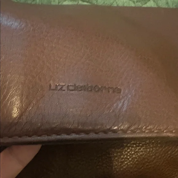 Vintage Liz Claiborne Leather Crossbody Shoulder Bag Cognac Brown Snap Close - Picture 11 of 12